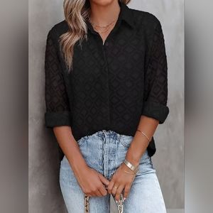 NWOT Womens Button Down Long Sleeve Blouse